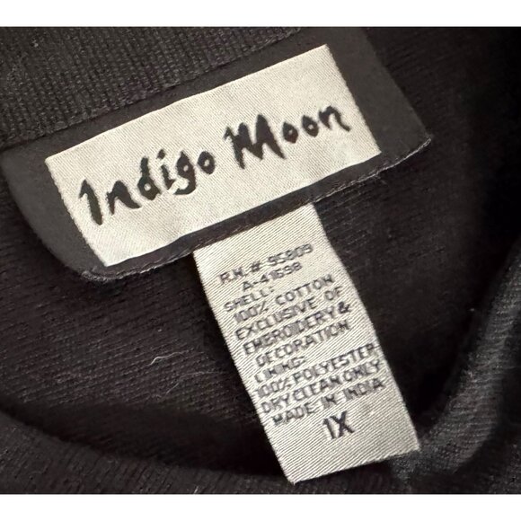 INDIGO MOON Embroidered Wearable Art Jacket Coat Sz 1X - Picture 7 of 8